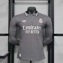 24-25 Real Madrid Third Player Long Sleeve Jersey/24-25皇马第二客场球员版长袖