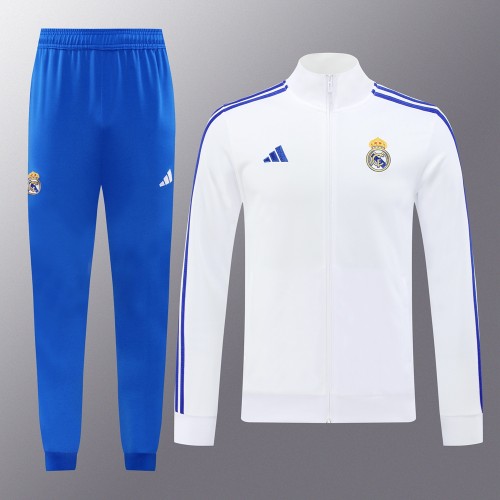24-25 Real Madrid White Jacket Tracksuit/ 24-25 皇马白色夹克训练服