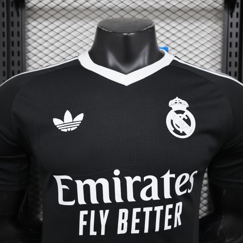 24-25 Real Madrid Black Goal Keeper Player Jersey/24-25皇马黑色守门员球员版