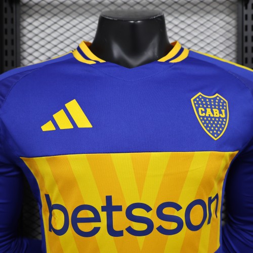 24-25 Boca Juniors Home Long Sleeve Player Jersey/ 24-25 博卡主场长袖球员