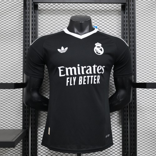 24-25 Real Madrid Black Goal Keeper Player Jersey/24-25皇马黑色守门员球员版