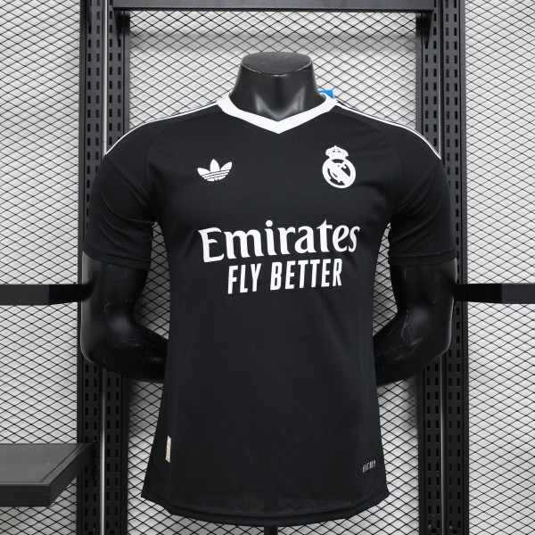 24-25 Real Madrid Black Goal Keeper Player Jersey/24-25皇马黑色守门员球员版