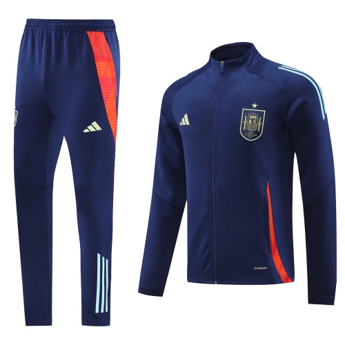 2024 Spain Blue Jacket Tracksuit/ 2024西班牙蓝色夹克训练服