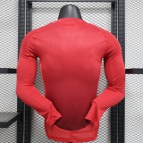 24-25 Manchester United Home Long Sleeve Player Jersey/24-25 曼联主场球员长袖