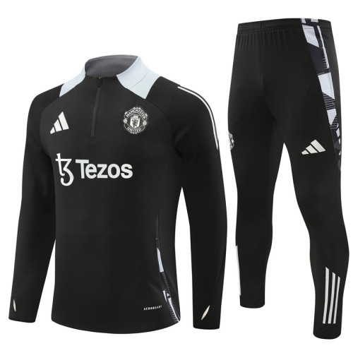 24-25 Manchester United Black Training Suit/ 24-25曼联半拉训练服