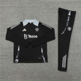 24-25 Manchester United Black Training Suit/ 24-25曼联半拉训练服