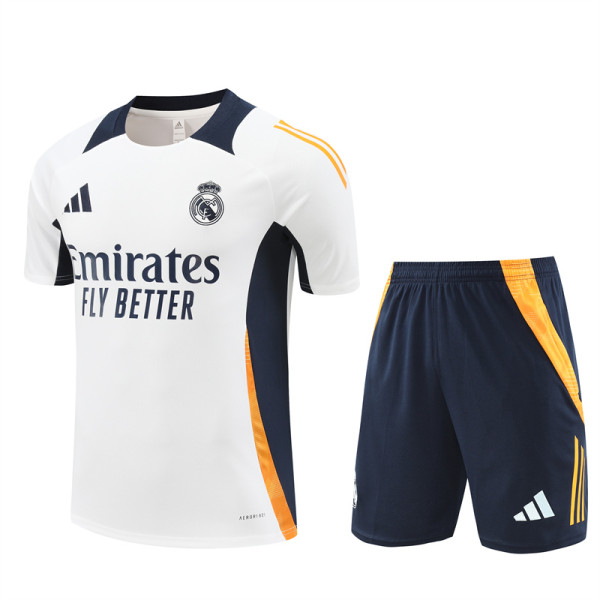 24-25 Real Madrid White Short Sleeve Training Suit/ 24-25 皇马白色短袖训练服