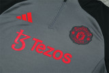 24-25 Manchester United Grey Training Suit/ 24-25曼联半拉训练服