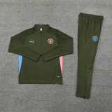 24-25 Manchester City Army Green Training Suit/24-25曼城半拉训练服