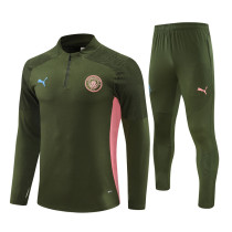 24-25 Manchester City Army Green Training Suit/24-25曼城半拉训练服 24-25 Manchester City Army Green Training Suit/24-25曼城半拉训练服