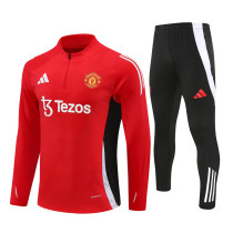 24-25 Manchester United Red Training Suit/ 24-25曼联半拉训练服