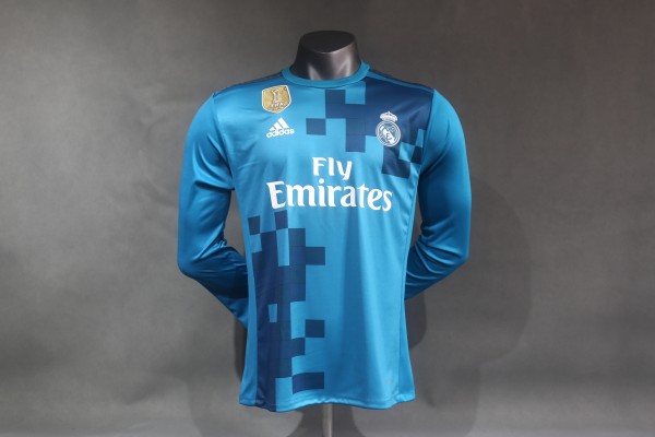 17-18  Real Madrid  Third Player  Retro Long Sleeve Jersey/ 17-18 皇马二客复古球员长袖