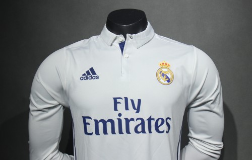 16-17 Real Madrid Home Retro Player Long Sleeve Jersey/16-17皇马主场球员版长袖