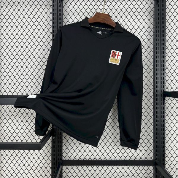 24-25 AC Milan 125th Anniversary Long Sleeve Black Fans Jersey/24-25 AC米兰125周年球迷版黑色长袖