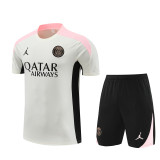 24-25 PSG White Short Sleeve Training Suit/ 24-25PSG巴黎白色短袖训练服