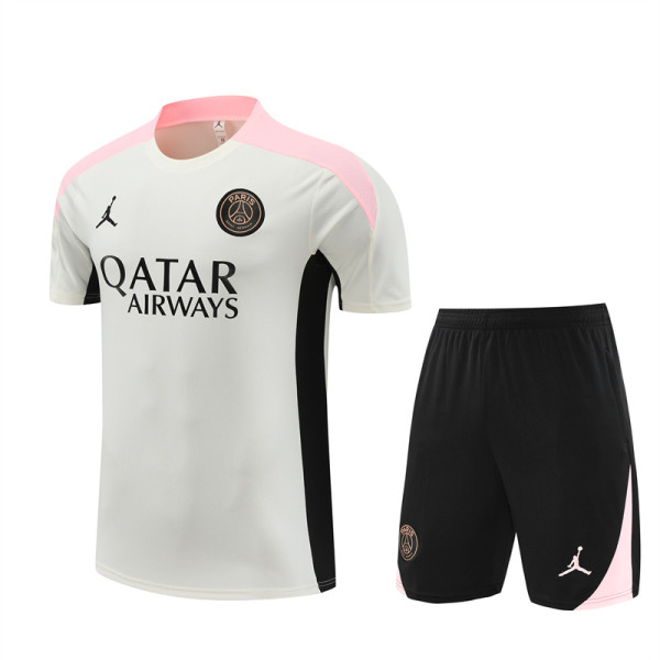 24-25 PSG White Short Sleeve Training Suit/ 24-25PSG巴黎白色短袖训练服