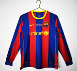 10-11 Barcelona Champions League Home Long Sleeve  Retro Jersey/10-11巴萨主场长袖,欧冠版