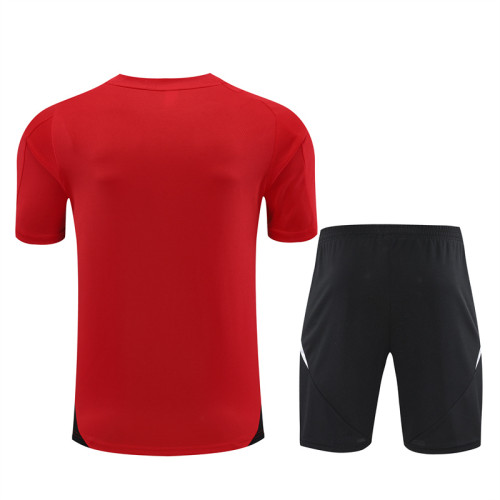 24-25 Manchester United Red Short Sleeve Training Suit/ 24-25 曼联红色短袖训练服