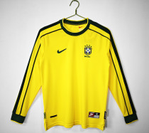 1998 Brazil Home Retro Long Sleeve Jersey/1998巴西主场长袖