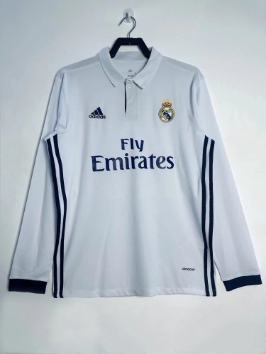 16-17 Real Madrid Home Long Sleeve Retro Jersey/16-17皇马主场长袖