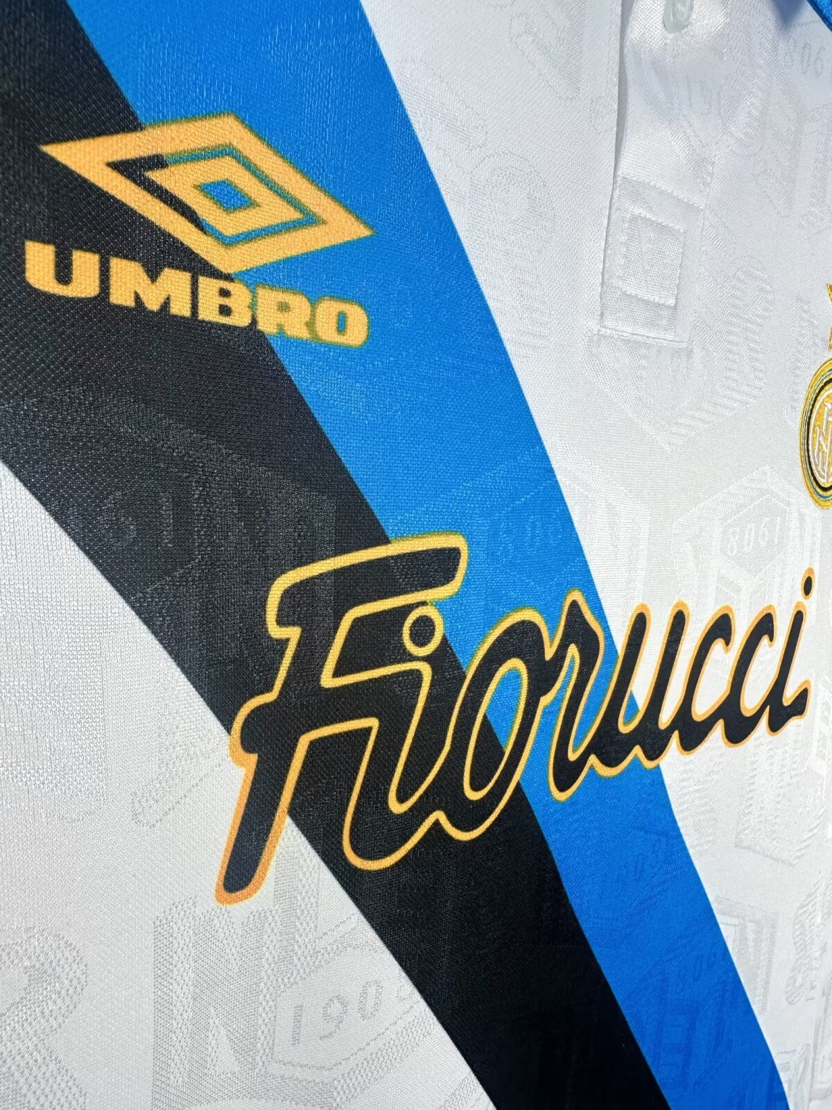 ウェア Serie A Inter 94/95 Away s/s Uniform 94-95 Inter Milan Away Retro Jersey/94-95国米客场
