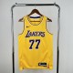 2023 Lakers Yellow 77#Dončić Hot Pressed Jersey