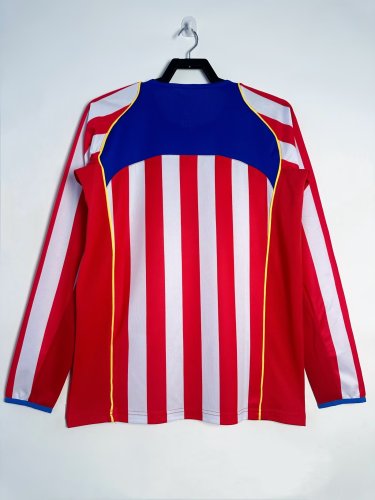 04-05 Atletico Madrid Home long sleeve Retro Jersey/04-05马竞主场长袖