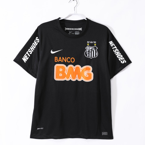 12-13 Santos Black Retro Jersey without shoulder patches/12-13桑托斯黑色复古，无肩章款式