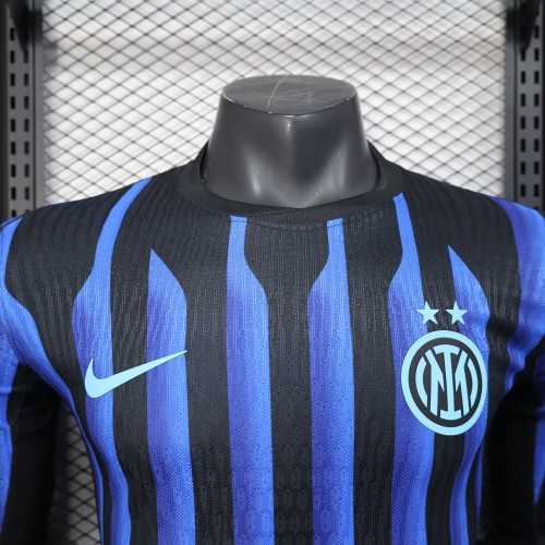 25-26 Inter Milan Home Player Long Sleeve Jersey/25-26 国米主场球员长袖