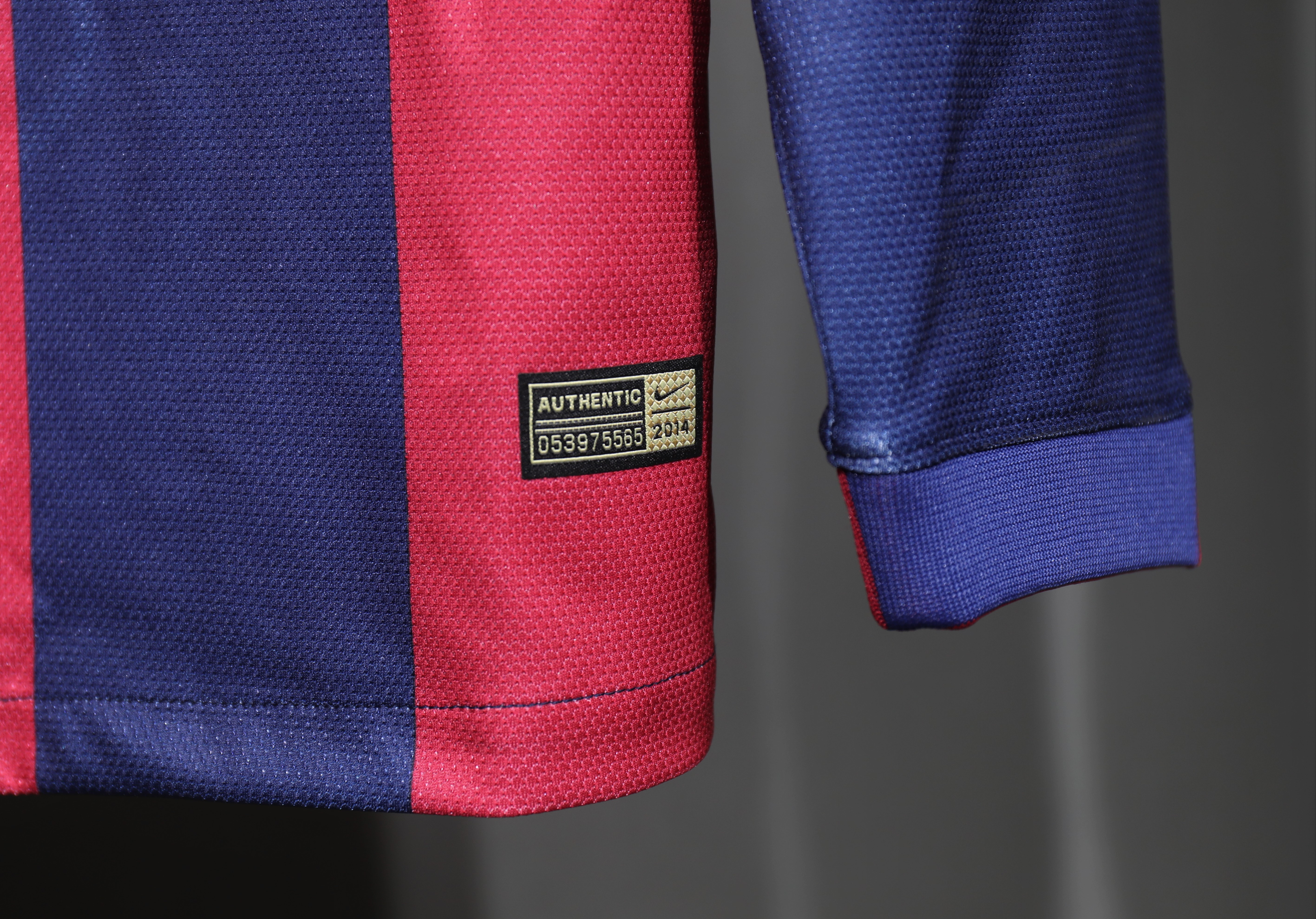 14-15 Barcelona Home Player Long Sleeve Retro Jersey/14-15巴萨主场