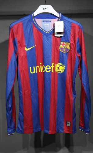 09-10 Barcelona Home Player Long Sleeve Retro Jersey/09-10 巴萨主场球员长袖