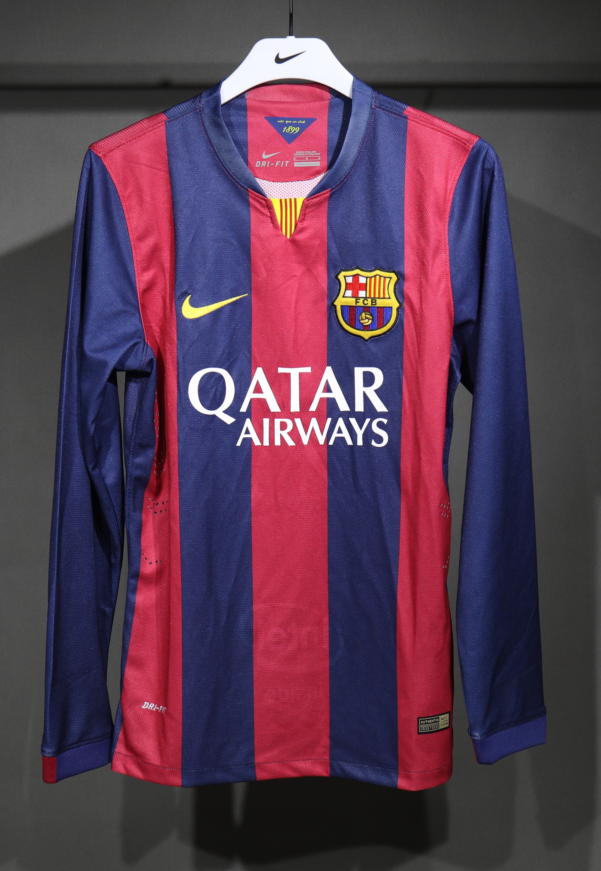 14-15 Barcelona Home Player Long Sleeve Retro Jersey/14-15巴萨主场