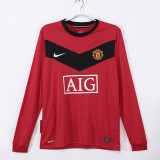 09-10 Manchester United Home long sleeve Retro Jersey/09-10曼联主场长袖