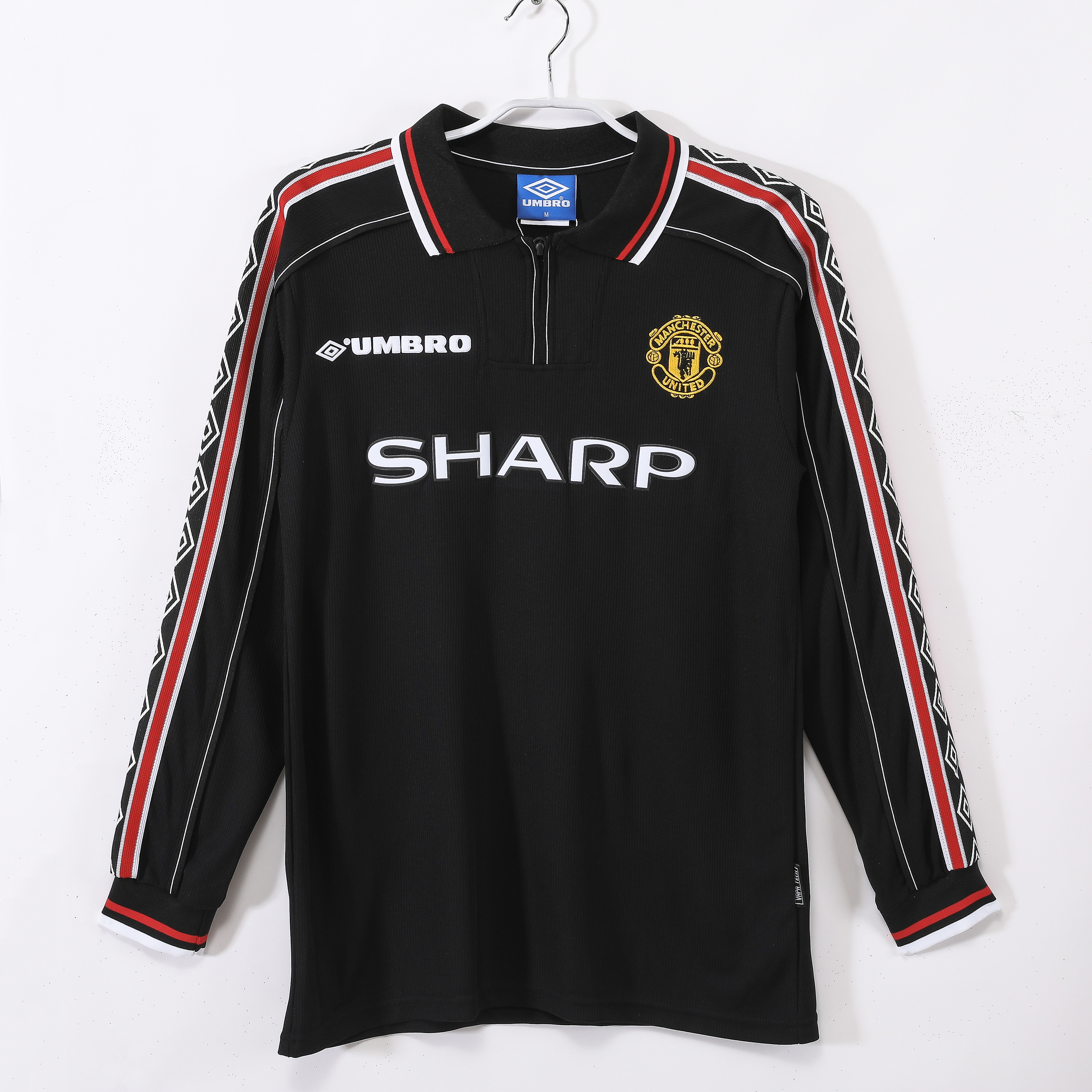 98-99 Manchester United Black Retro Long Sleeve Jersey/98-99