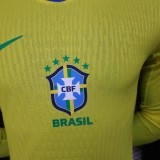 2025 Brazil Home Player Long Sleeve Jersey/2025 巴西主场球员版长袖