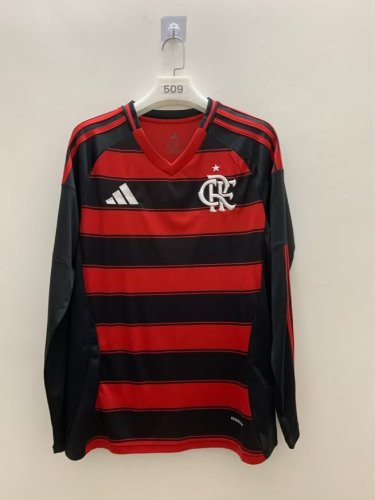 25-26 Flamengo Home Long Sleeve Fans Jersey/25-26佛拉门戈主场长袖，球迷版