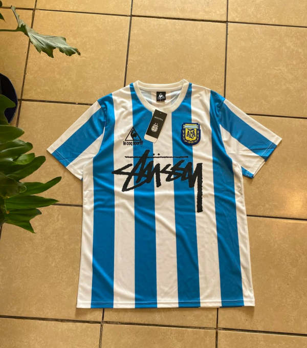 1986 Argentina X Stussy 10#MANADONA Retro Jersey/1986 阿根廷主场联名10#MANADONA