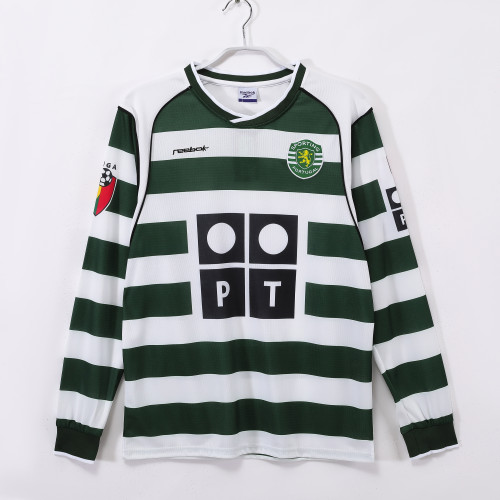 01-03 Sporting CP Home Long Sleeve Retro Jersey/01-03里斯本主场长袖