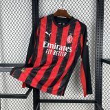 25-26 AC Milan Home Long Sleeve Fans Jersey/25-26 AC米兰主场长袖，球迷版