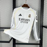 25-26 Real Madrid Home Long Sleeve Fans Jersey/25-26皇马主场长袖，球迷版