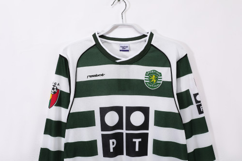 01-03 Sporting CP Home Long Sleeve Retro Jersey/01-03里斯本主场长袖