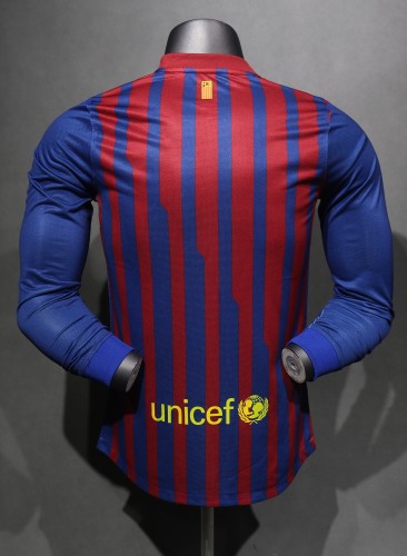 11-12 Barcelona Home Player Long Sleeve Retro Jersey/11-12巴萨主场球员长袖