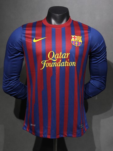 11-12 Barcelona Home Player Long Sleeve Retro Jersey/11-12巴萨主场球员长袖