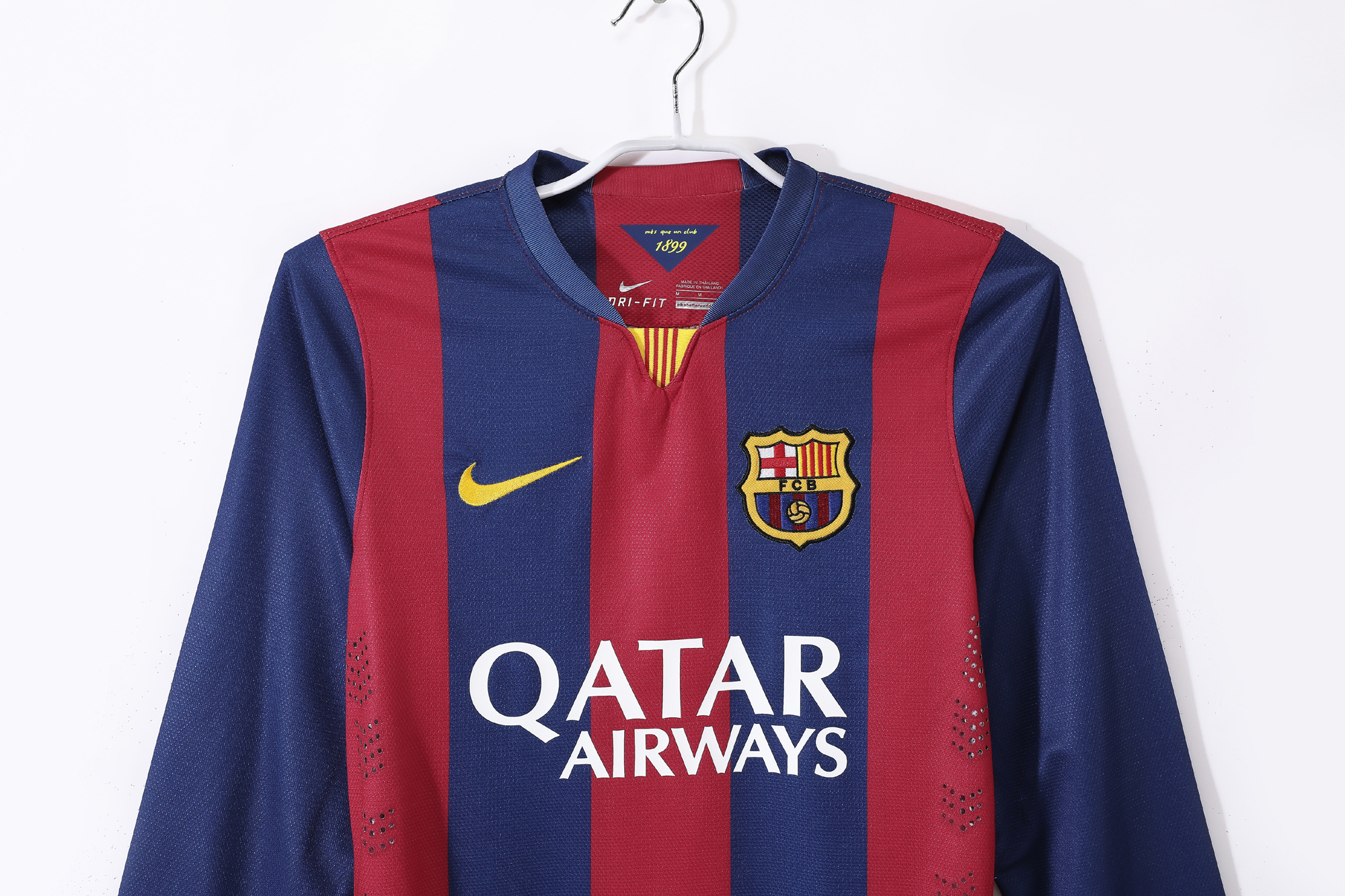 14-15 Barcelona Home Retro Long Sleeve Jersey/14-15巴萨主场长袖