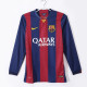 14-15 Barcelona Home Retro Long Sleeve Jersey/14-15巴萨主场长袖