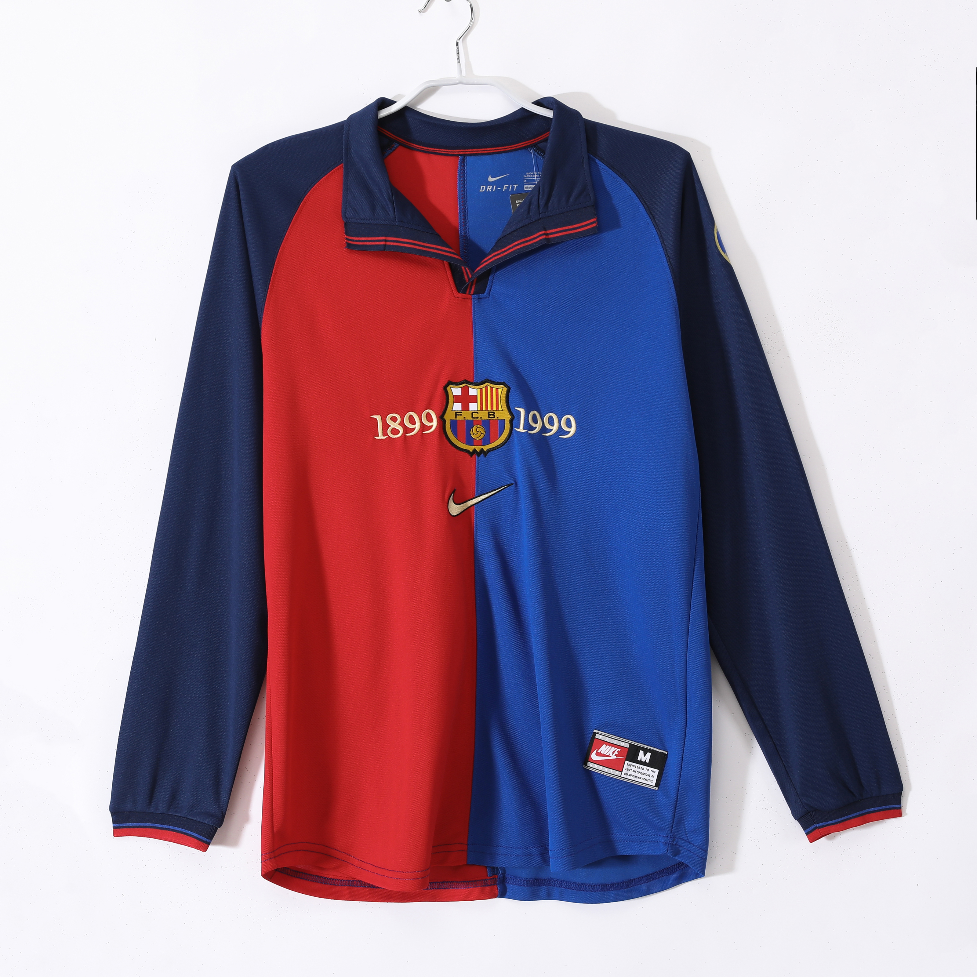 Barcelona 100th Anniversary Home Long Sleeve Retro Jersey