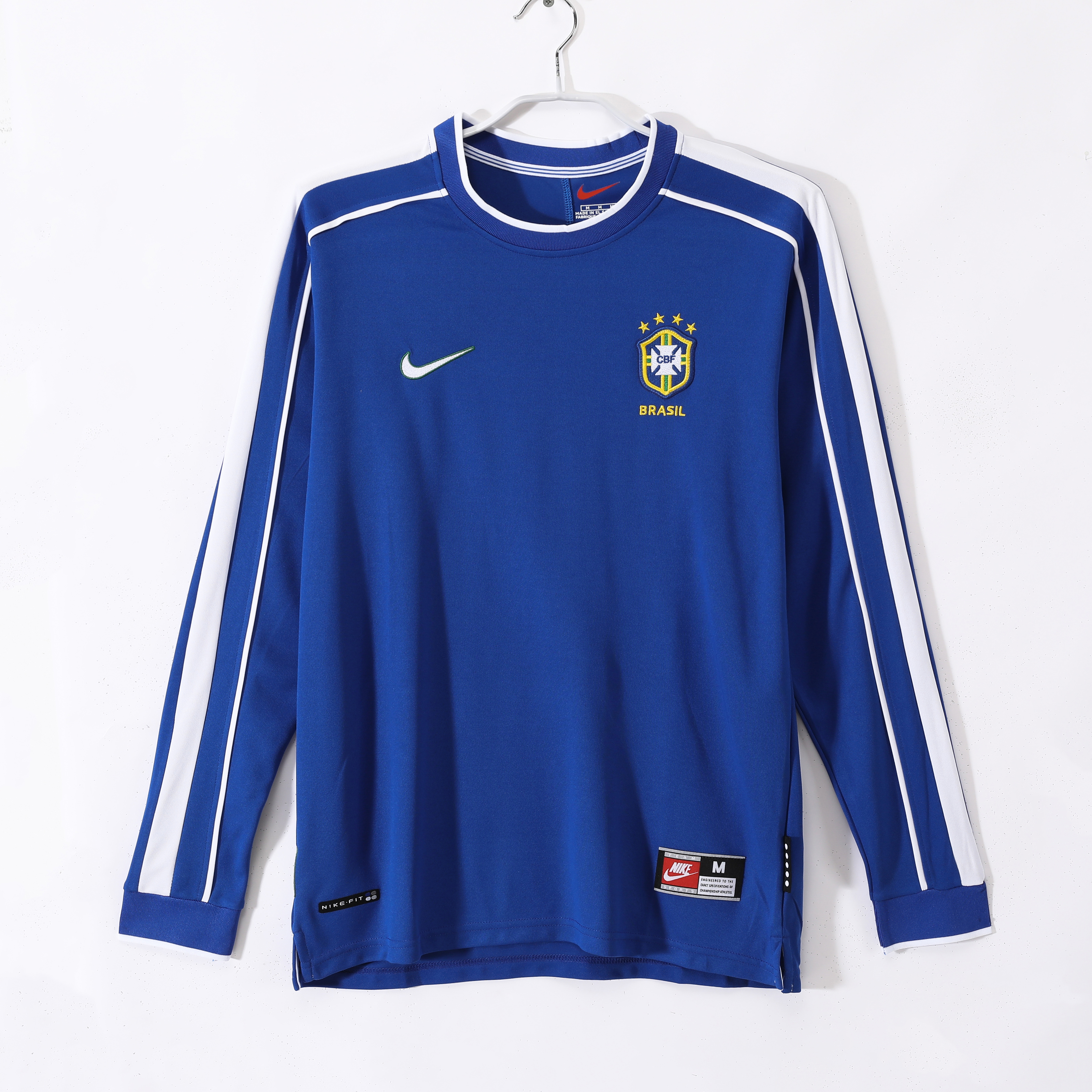 大統領オーレリア・ブルー SEC ESP-098 1998 Brazil Away Retro Long Sleeve Jersey