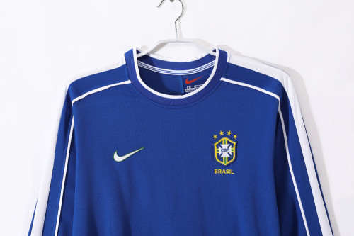 1998 Brazil Away Retro Long Sleeve Jersey/1998巴西客场长袖