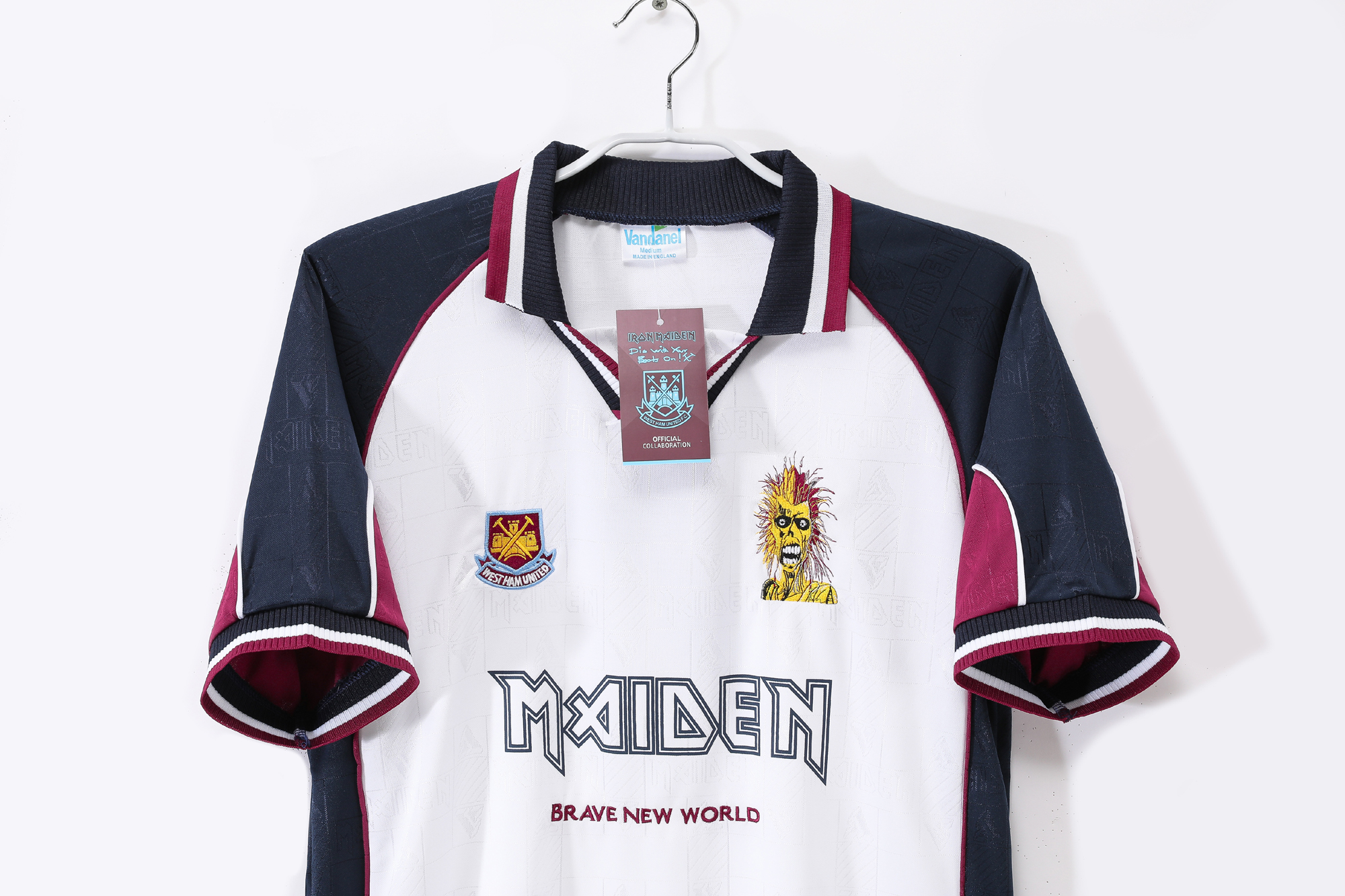 入手不可能West Ham United Tie デザイン希少 1999 West Ham United Away Retro Jersey