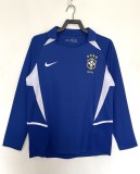 2002 Brazil Away Retro Long Sleeve Jersey/2002巴西客场长袖